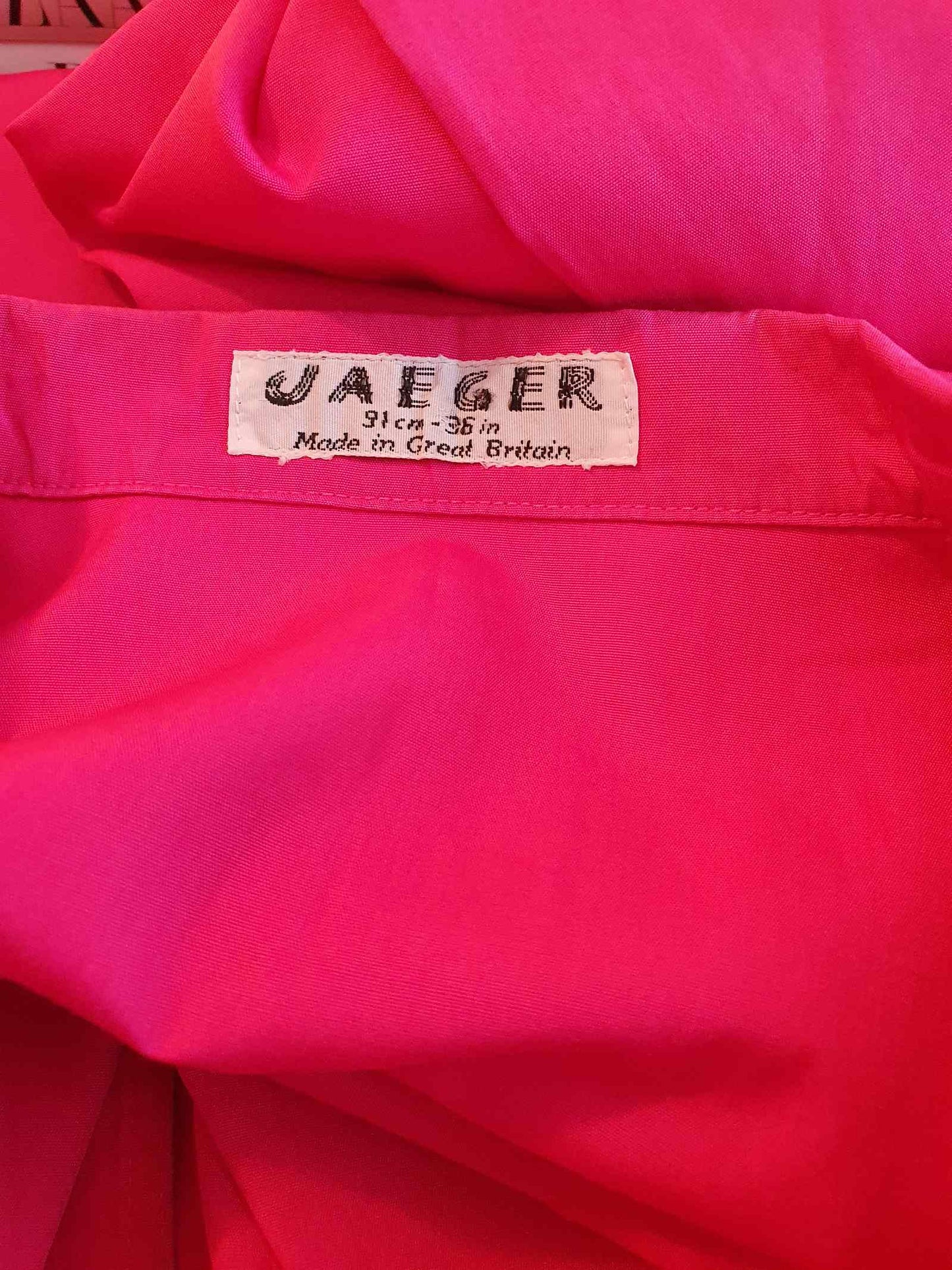 Oversize 1980s Vintage Cerise Pink Jaeger Shirt - English Classics Size 16