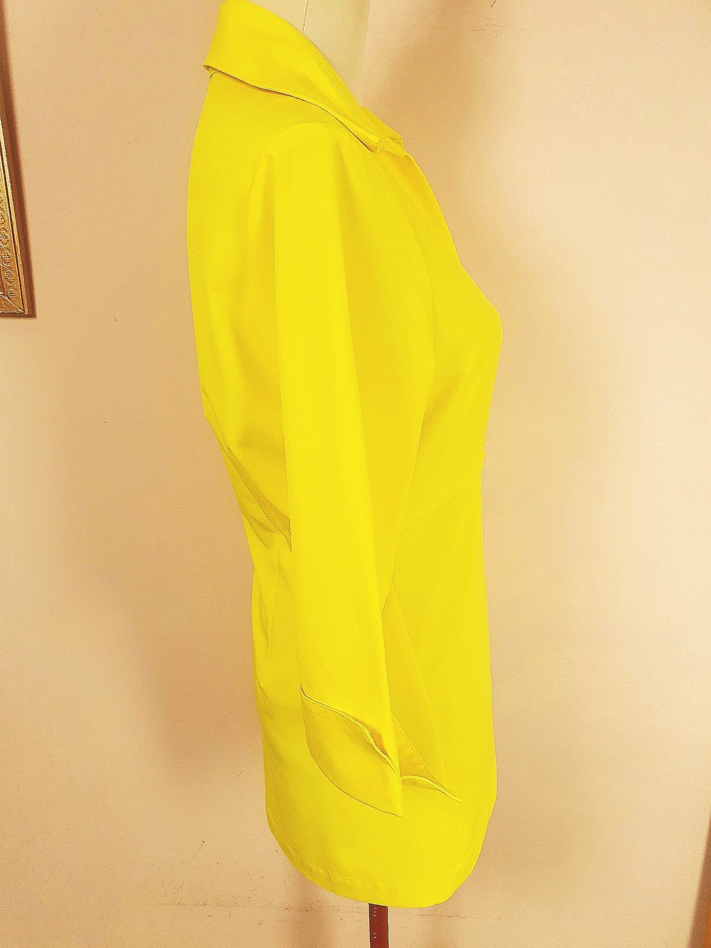 Joseph Ribkoff Yellow Top Shirt Blouse - Size 12 Ladies - Vintage 90s