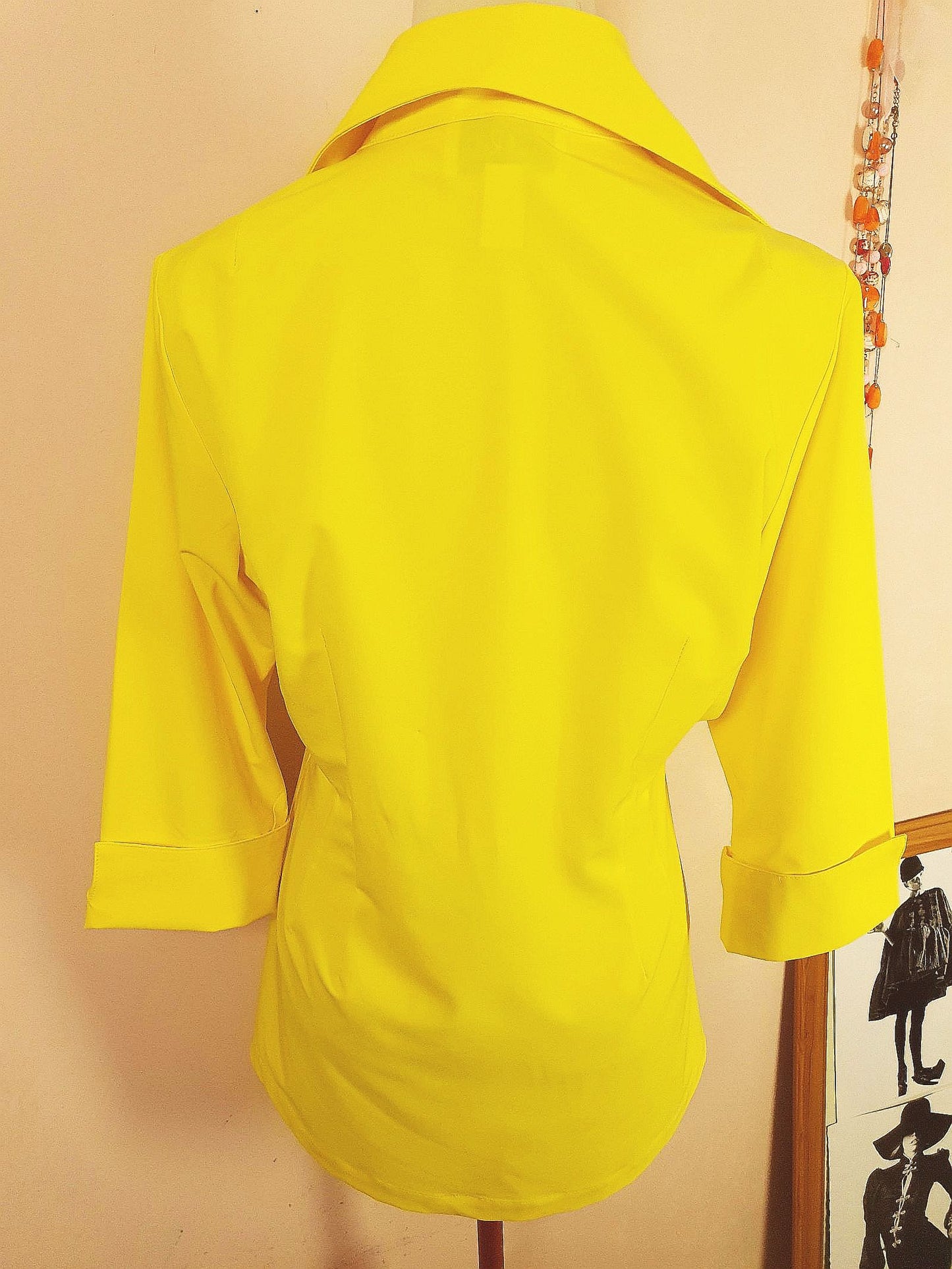 Joseph Ribkoff Yellow Top Shirt Blouse - Size 12 Ladies - Vintage 90s