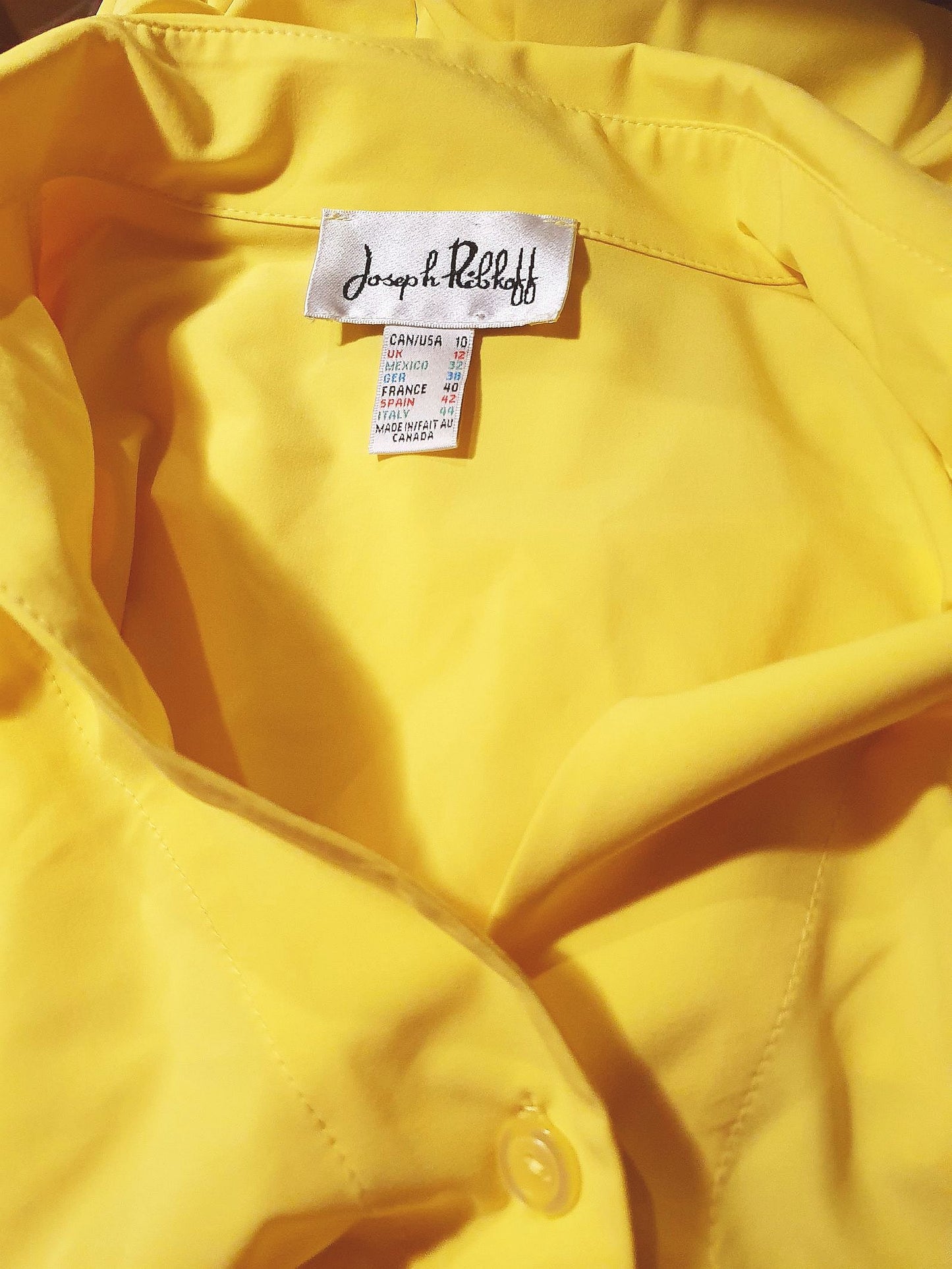 Joseph Ribkoff Yellow Top Shirt Blouse - Size 12 Ladies - Vintage 90s