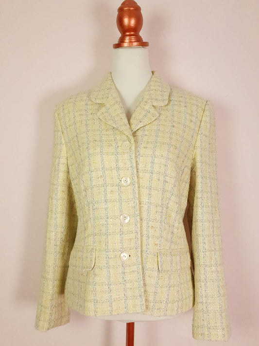 Vintage Laura Ashley Yellow Check Jacket - Size 14 - English Classics