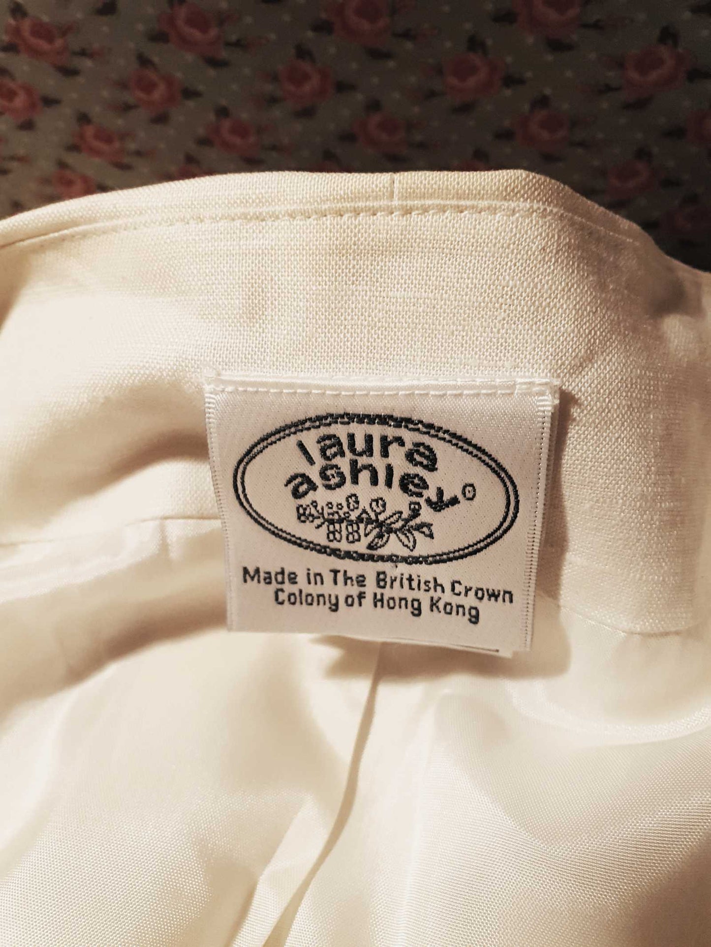 English Classics - Chic 1980s Laura Ashley Cream Linen Jacket - Size 14