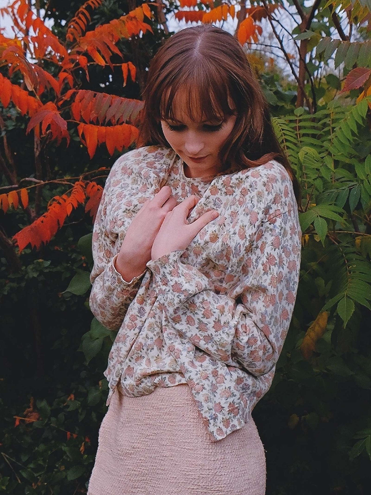 Vintage Laura Ashley Rose Twinset Top & Cardigan Size 16/18 English Classics