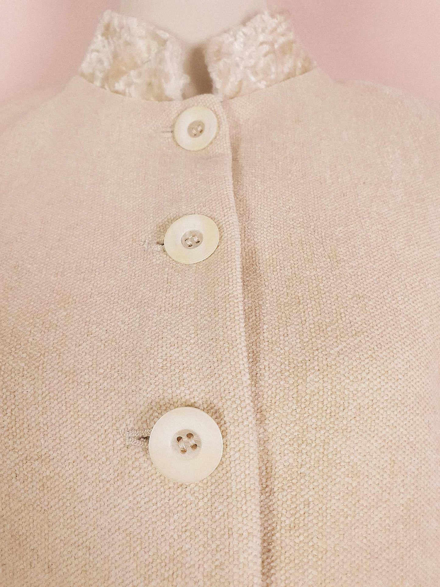 Vintage Laura Ashley Cream Suit Skirt Jacket Set Size 10