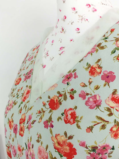 English Classics - Vintage Laura Ashley Floral Rose Silk & Chiffon Top - Size 10