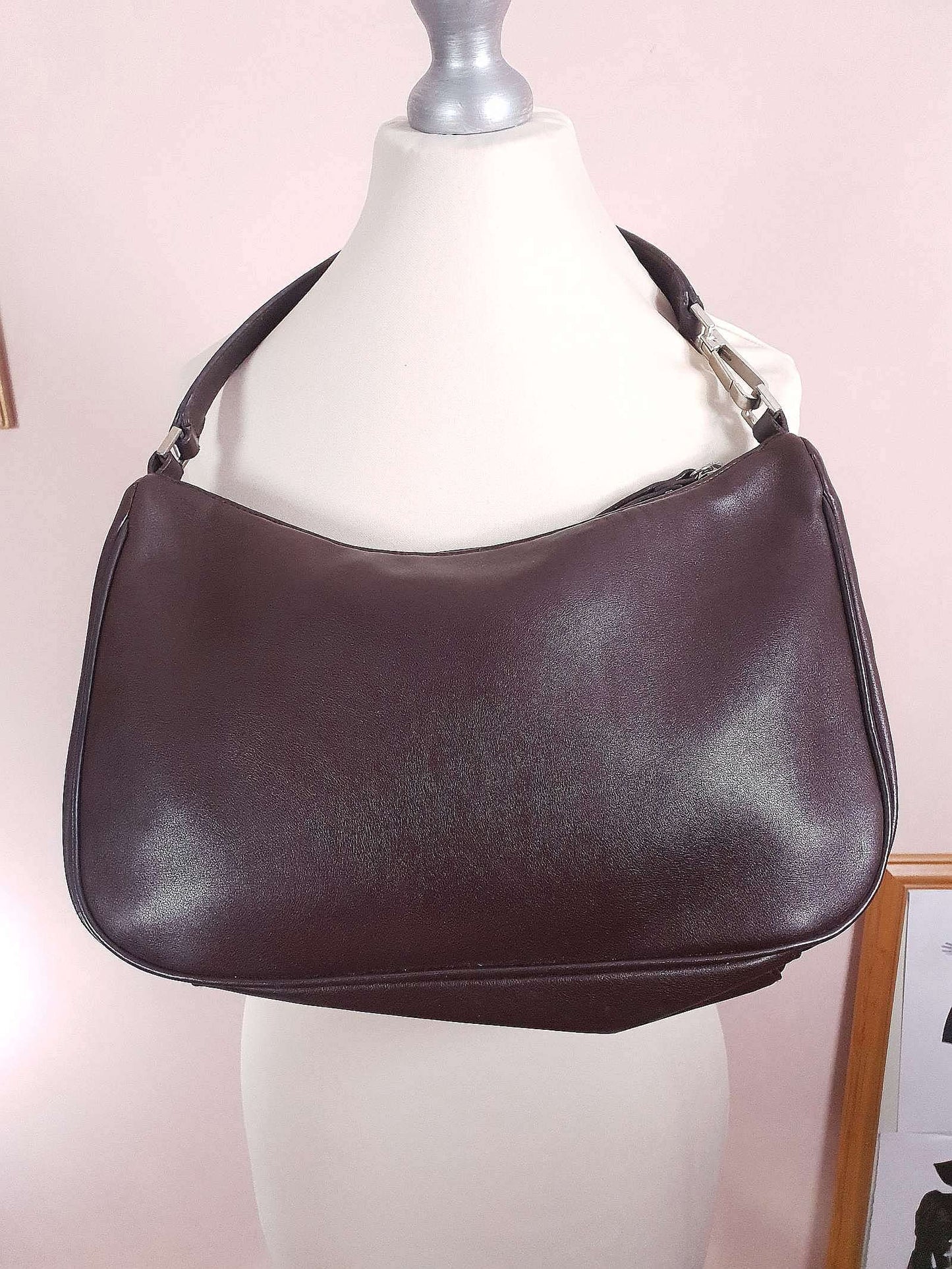 Vintage Missoni Brown Leather Shoulder Bag Handbag
