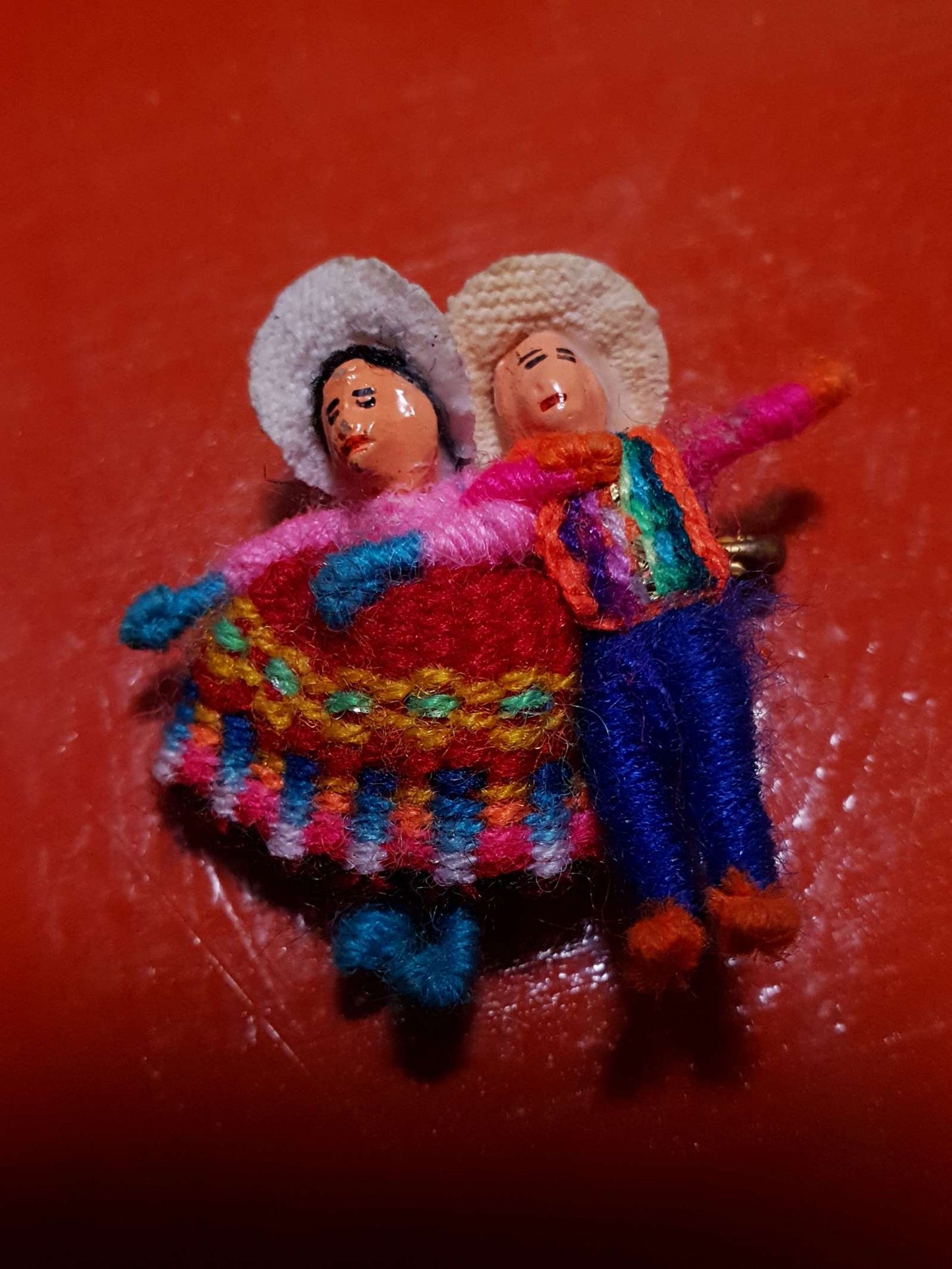 Vintage South American Doll Brooch Pin Couple Figures