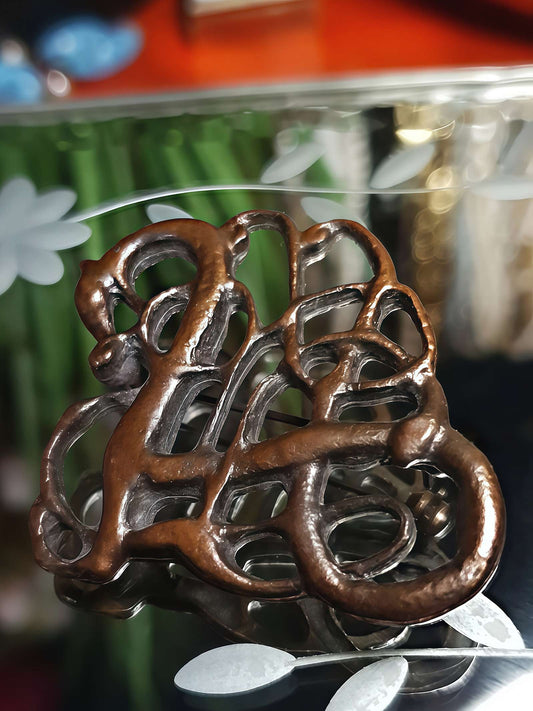 Vintage 1970s Viking Dragon Copper Brooch VTG Scandi Bronze British Museum Signed