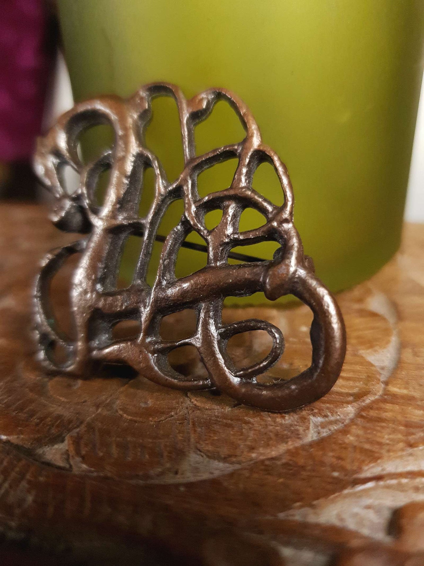 Vintage 1970s Viking Dragon Copper Brooch VTG Scandi Bronze British Museum Signed