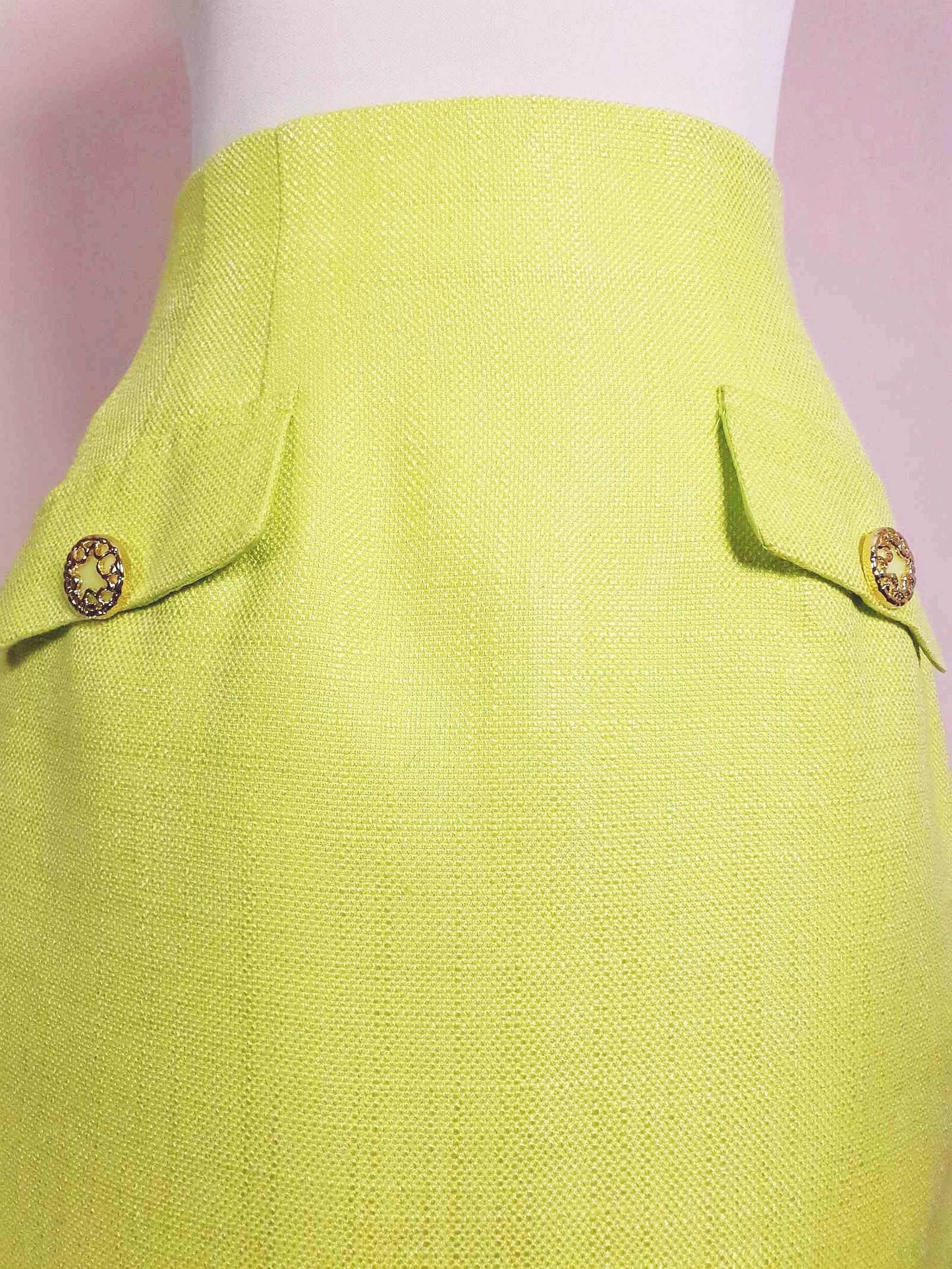 Vintage 1980s Lime Green Mini Skirt - Size 6