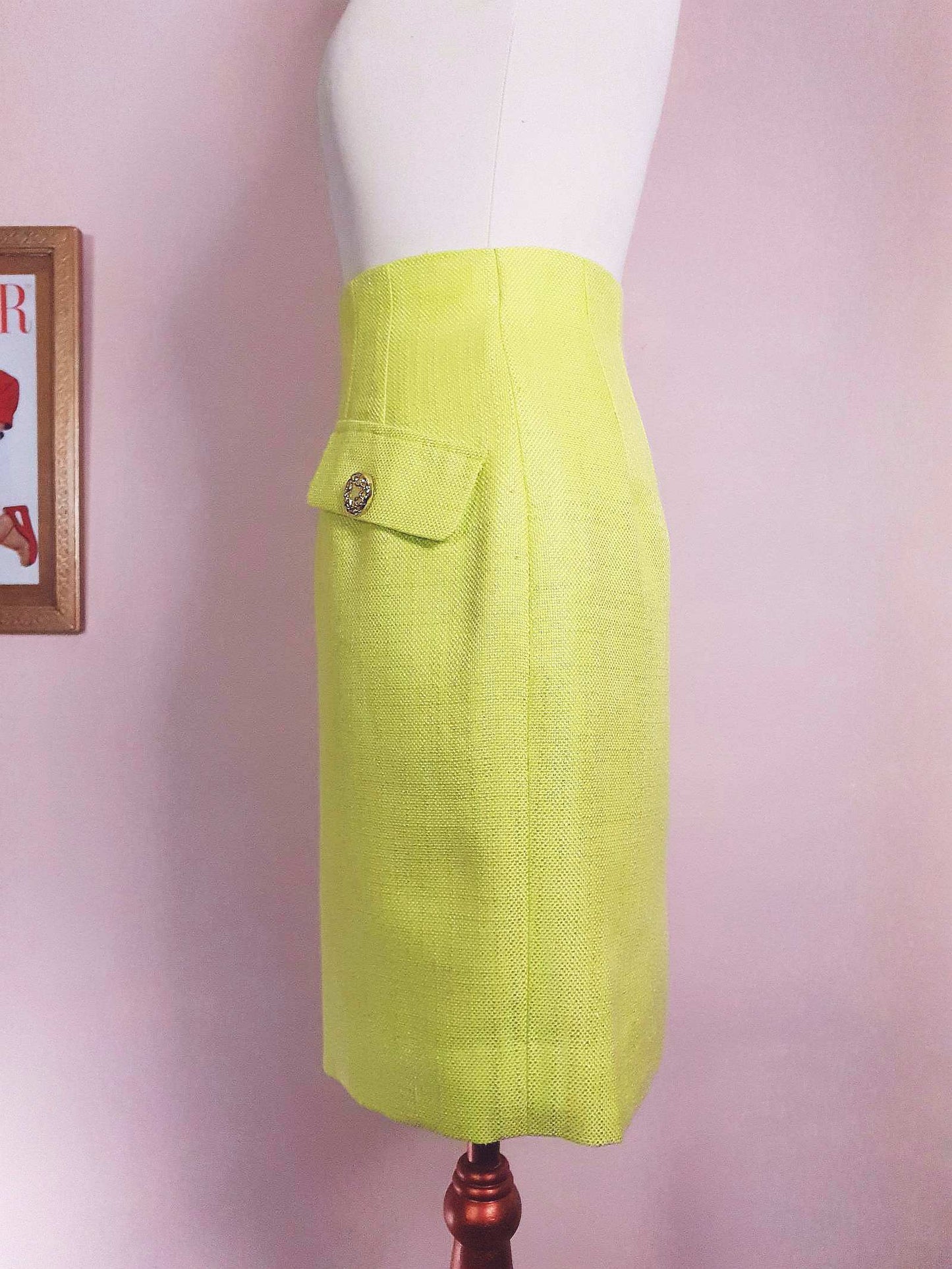 Vintage 1980s Lime Green Mini Skirt - Size 6