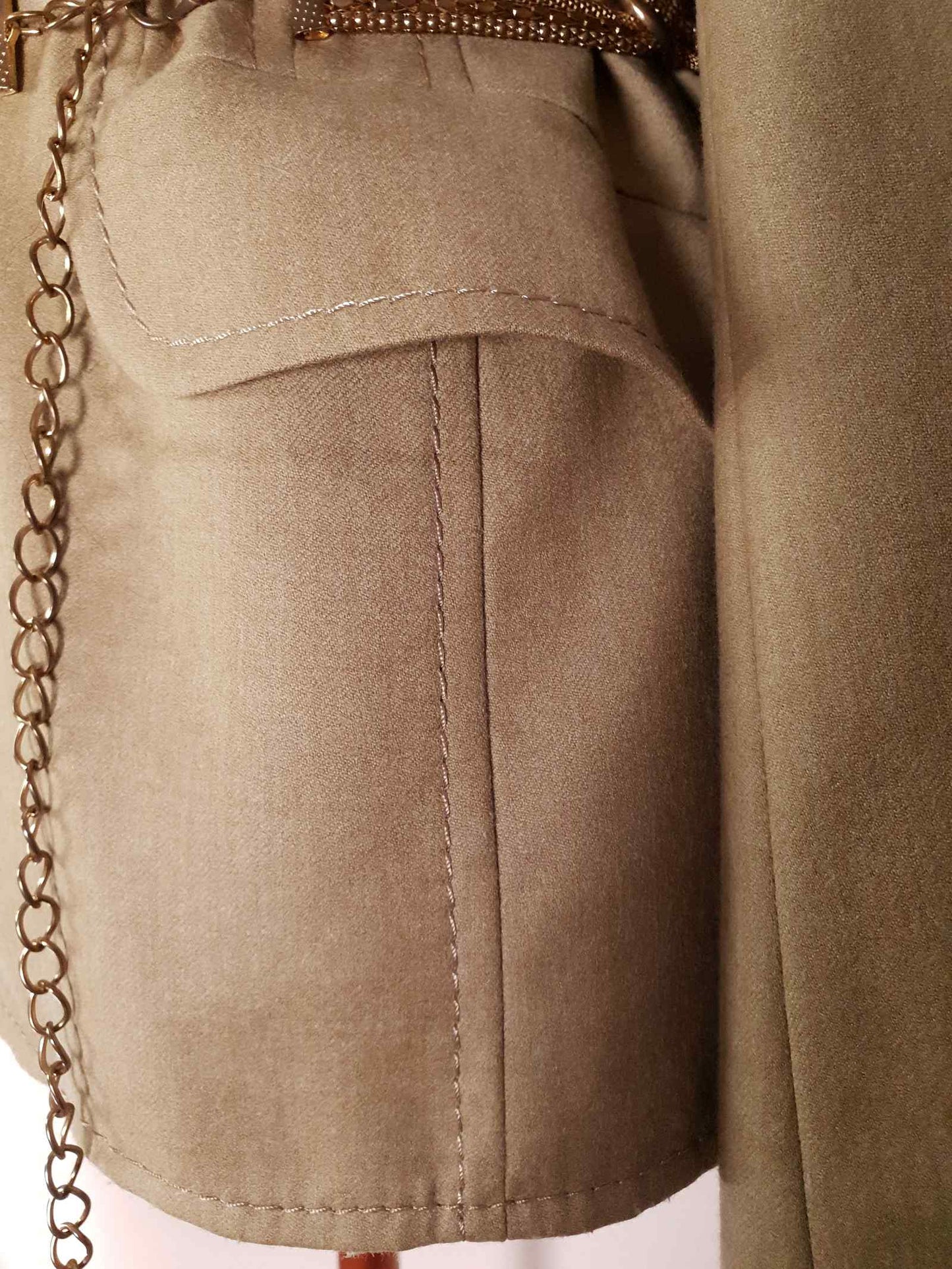 Vintage Virgin Wool Italian Jacket Blazer 1980s Size 12/14 Ladies Beige Camel