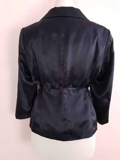 Vintage Black Silk Jacket Size 12 Evening Party