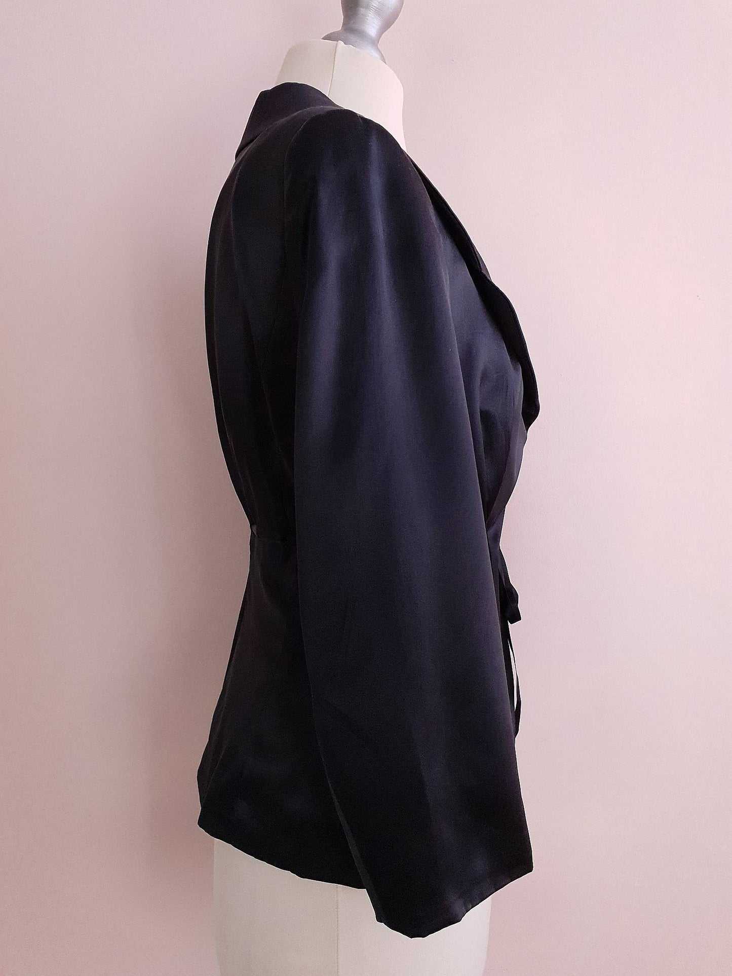 Vintage Black Silk Jacket Size 12 Evening Party