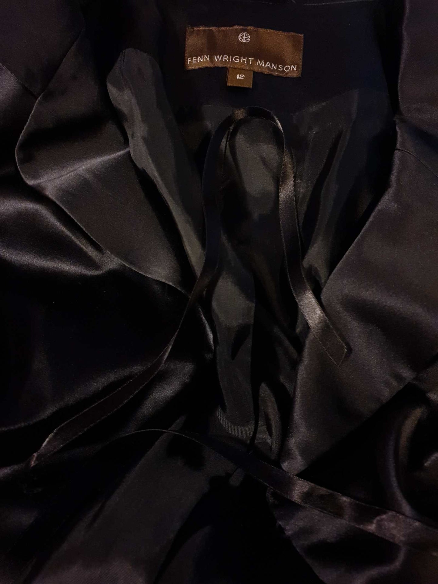 Vintage Black Silk Jacket Size 12 Evening Party