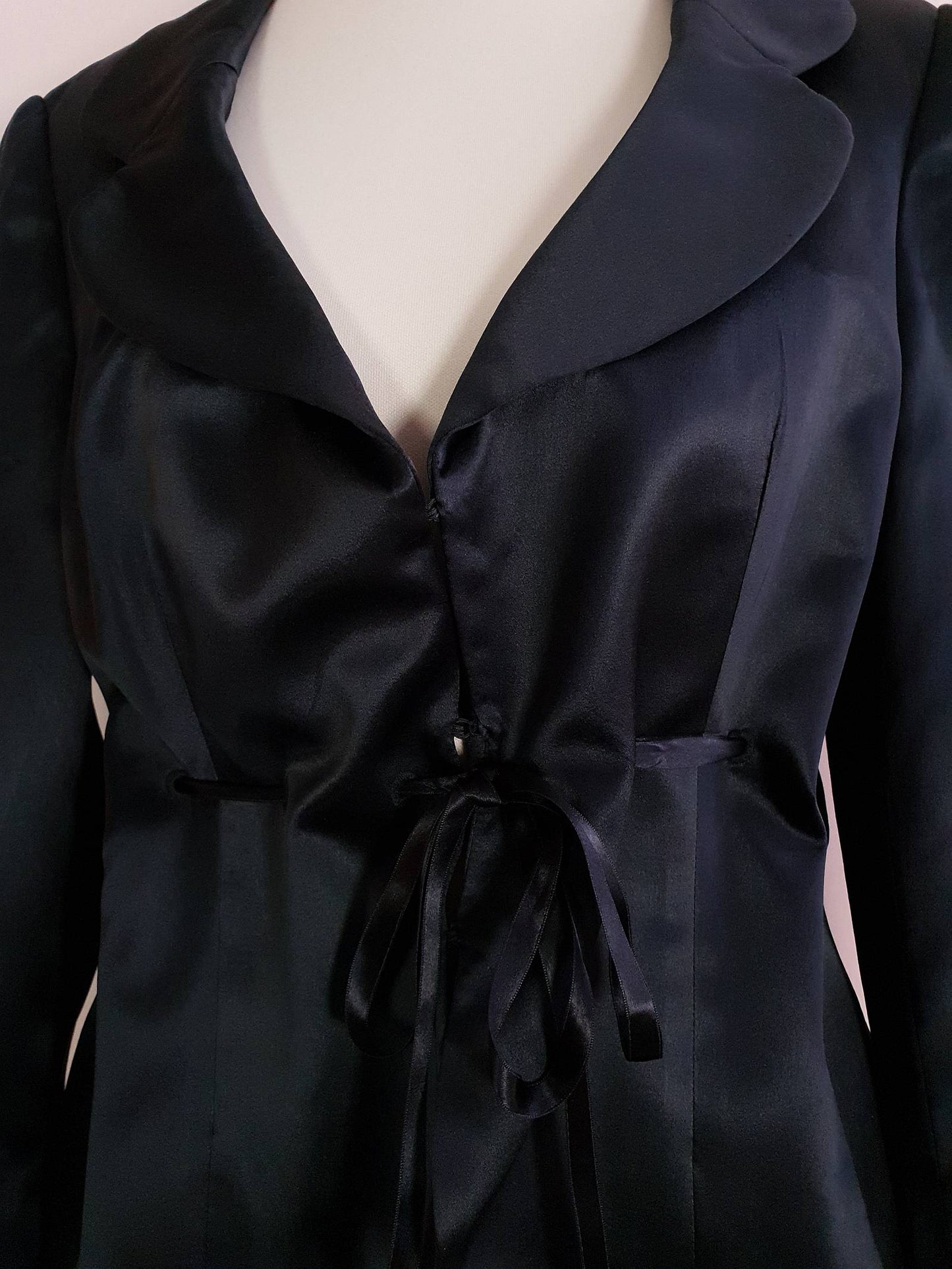 Vintage Black Silk Jacket Size 12 Evening Party