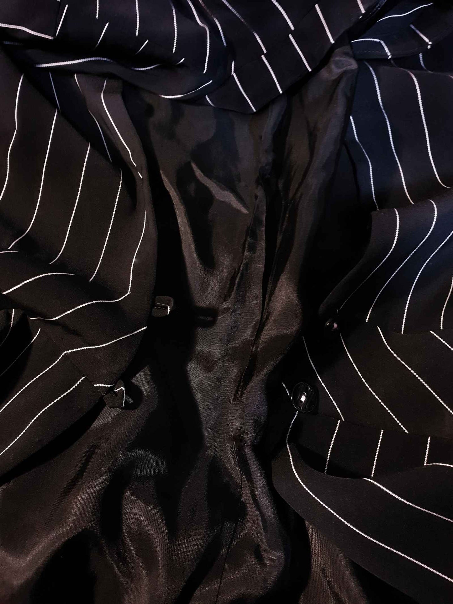 Vintage 90s Pinstripe Black Jacket Blazer Preppy- Size 12 - Ladies