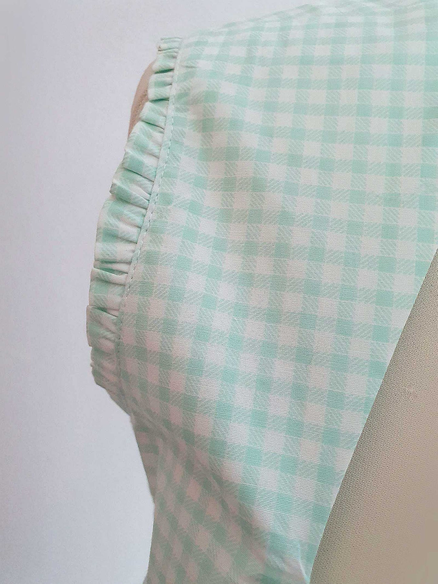 90s Vintage Check Turquoise Day Tea Dress Gingham Midi Aqua Blue - Size 14