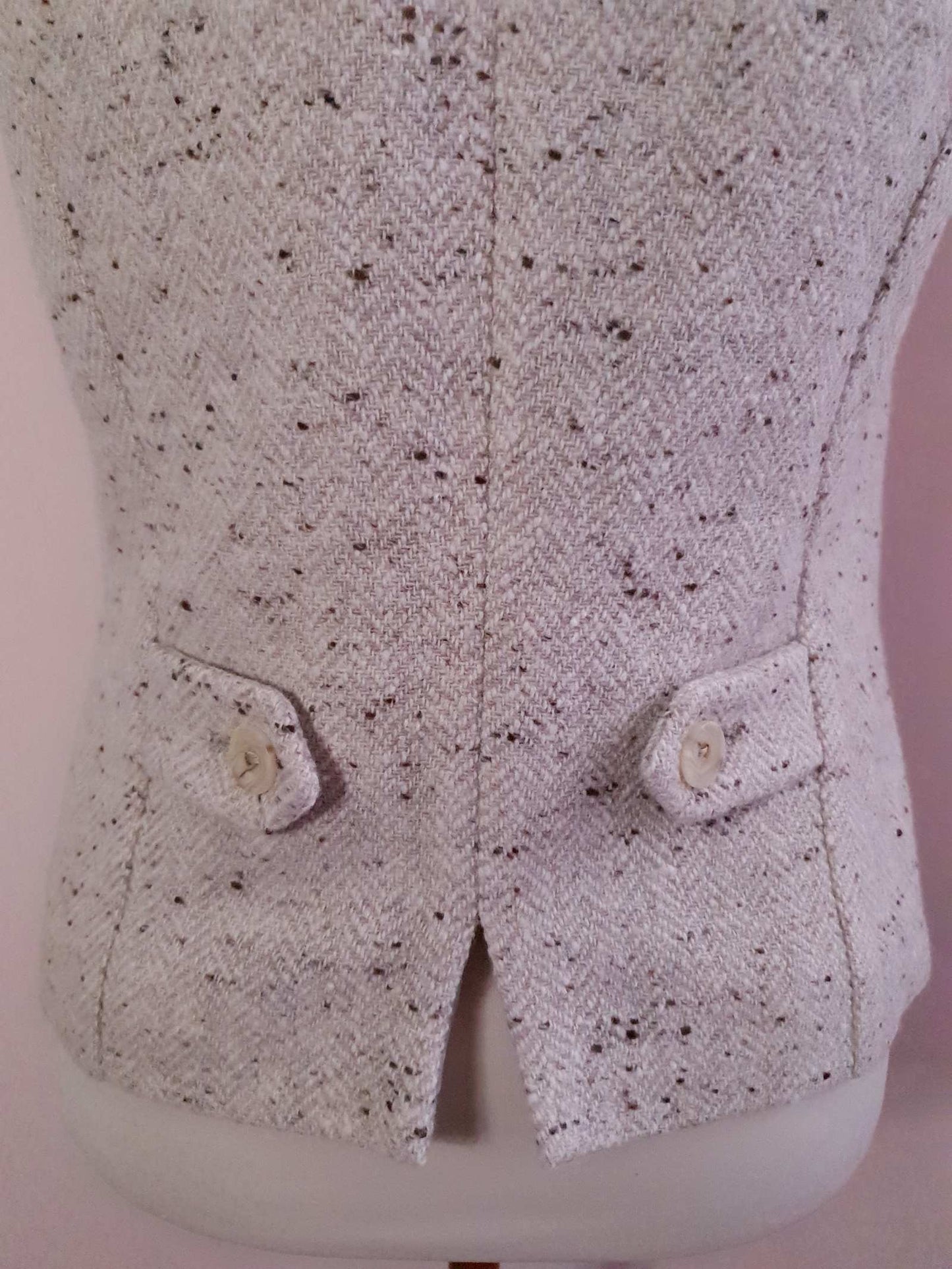 Vintage 1990s Oatmeal Wool Waistcoat Vest - Size 10