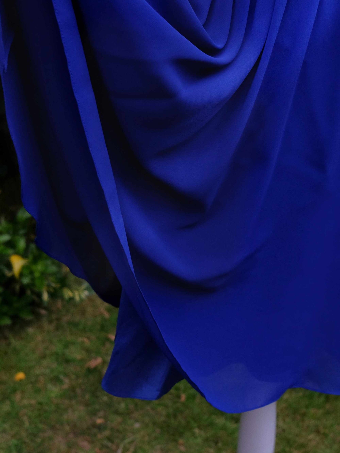 Vintage Blue Azure Chiffon Party Dress - Size 12