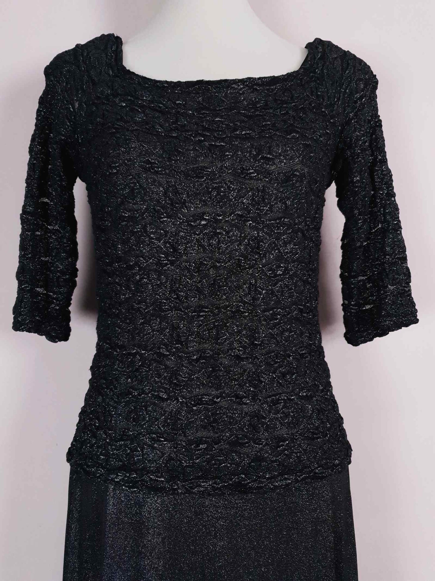 Pre-Owned Joseph Ribkoff Black Glittery Slinky Party Dress - 12/14