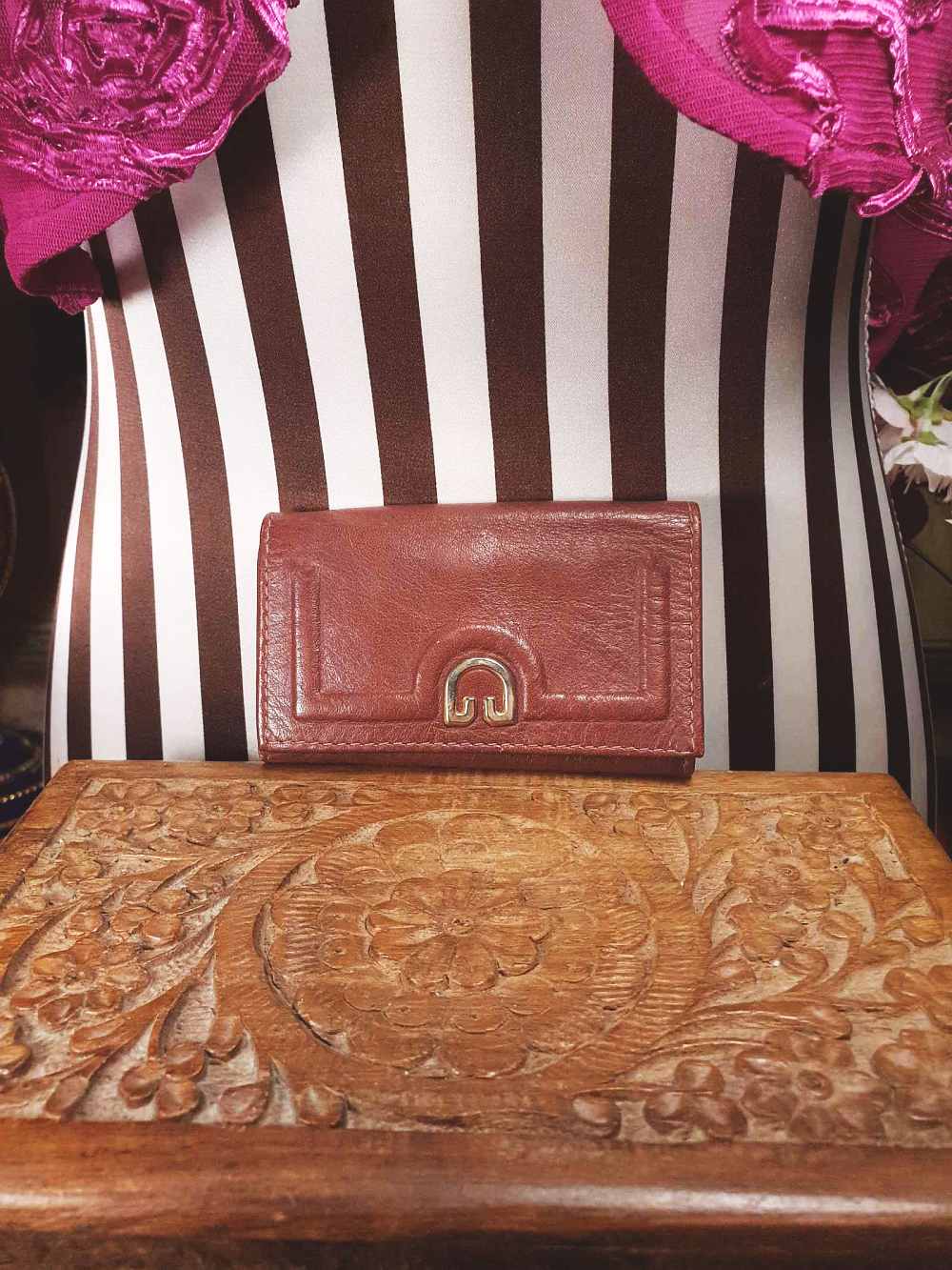 Vintage 1970s Buxton Leather Key Holder Wallet Keyring Omega Soft Hide