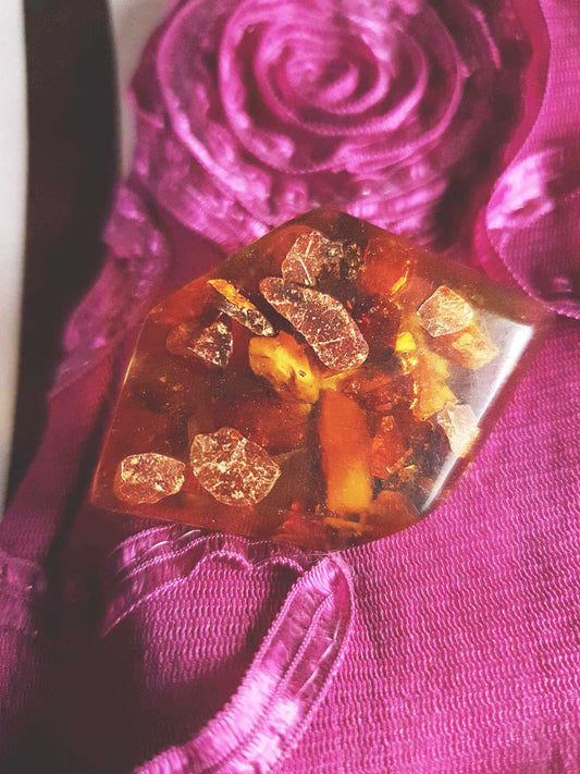 Vintage 1920s Baltic Amber Brooch Antique Art Deco