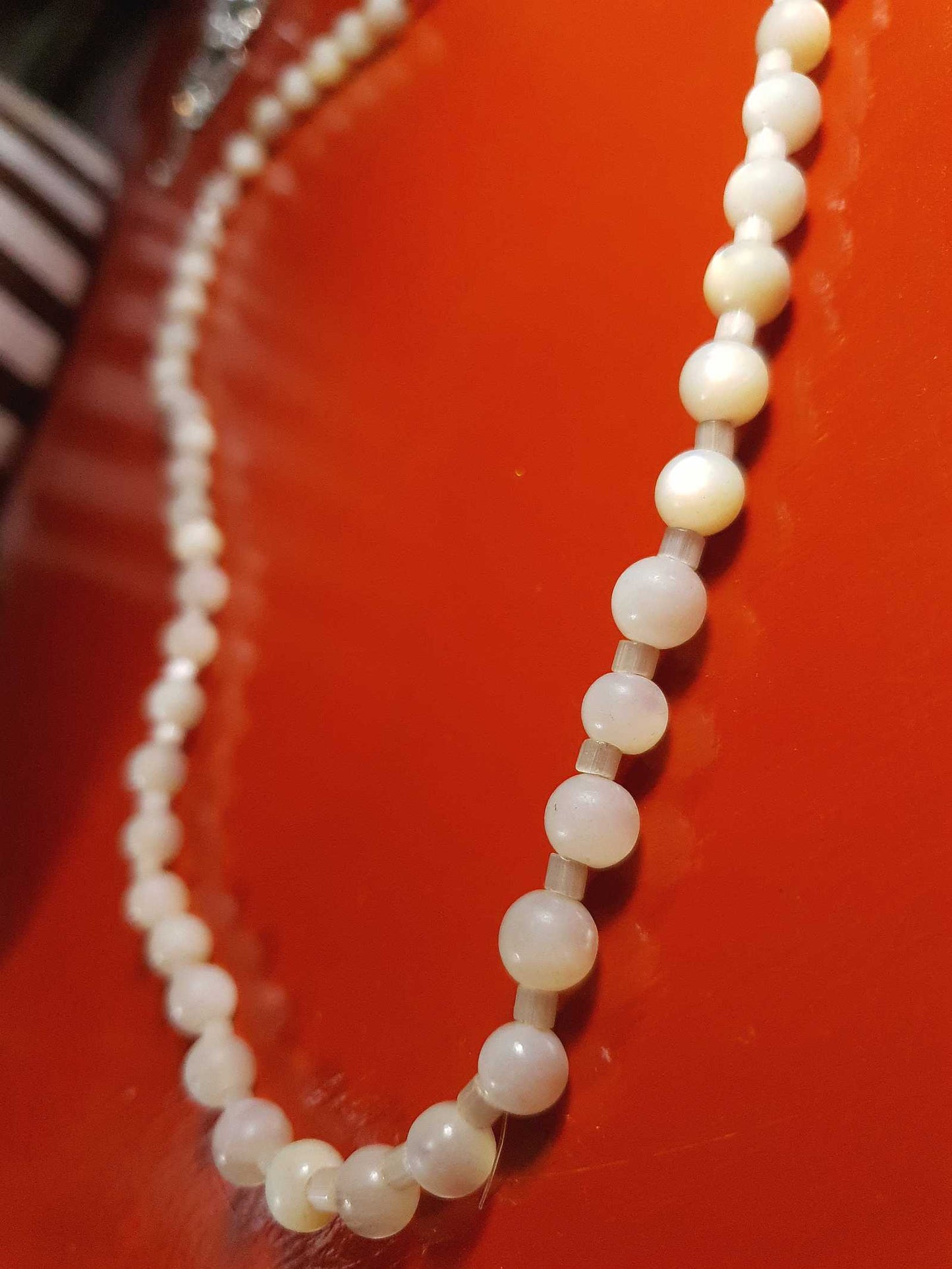 Vintage 1930s Mother of Pearl Necklace Art Deco MOP