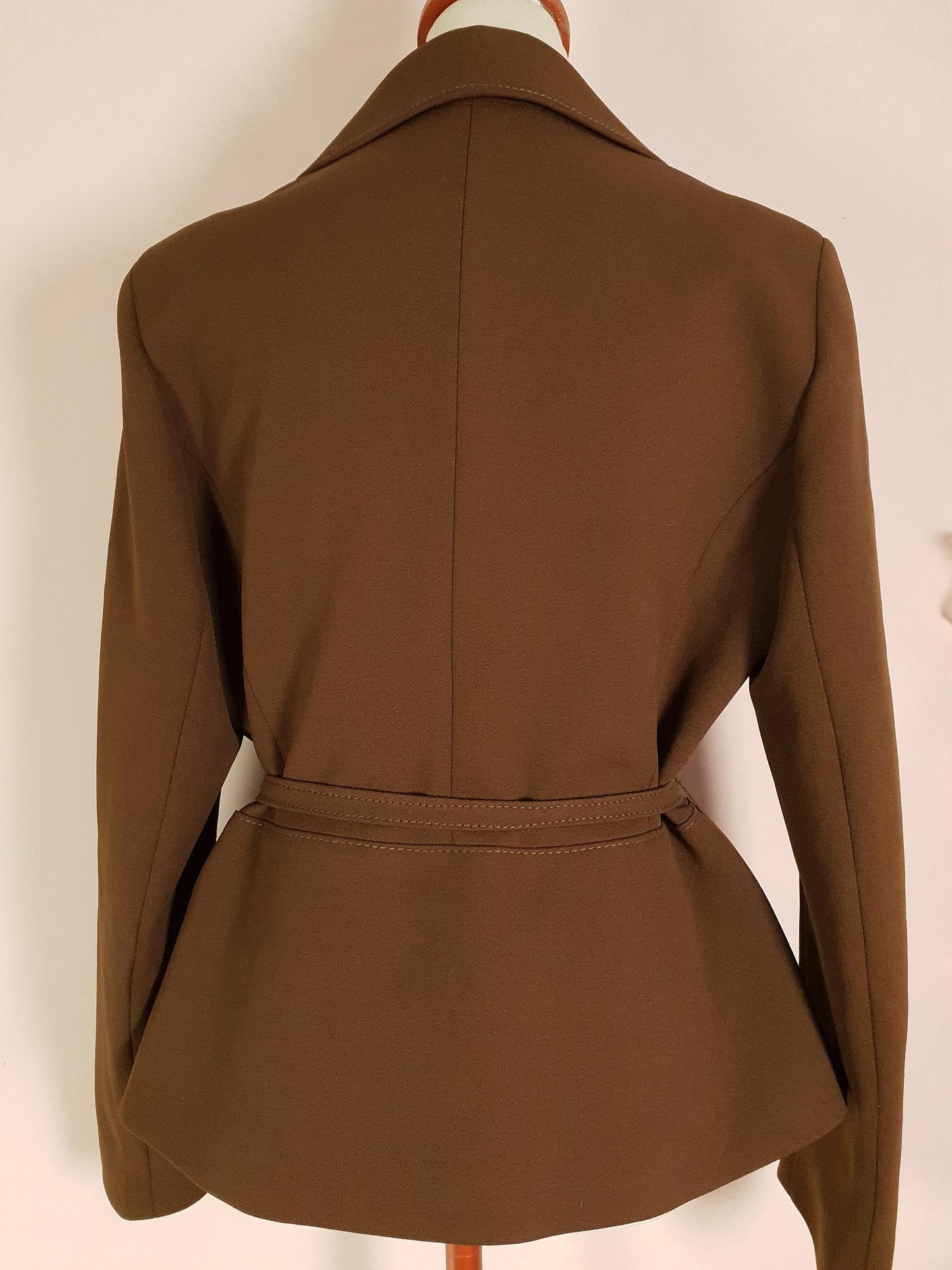 Vintage Brown Jacket 1960s Belted Blazer Oversized