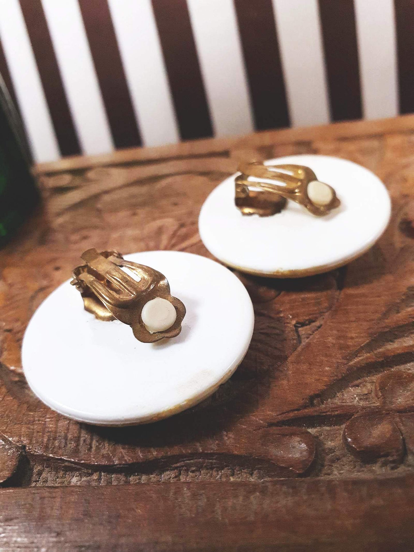 Vintage 1960s Nautical Earrings Clip-On Sailor Retro Mod RARE