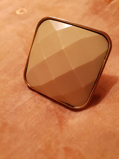 Groovy Vintage 1960s Large Square Faceted Showstopper Ring
