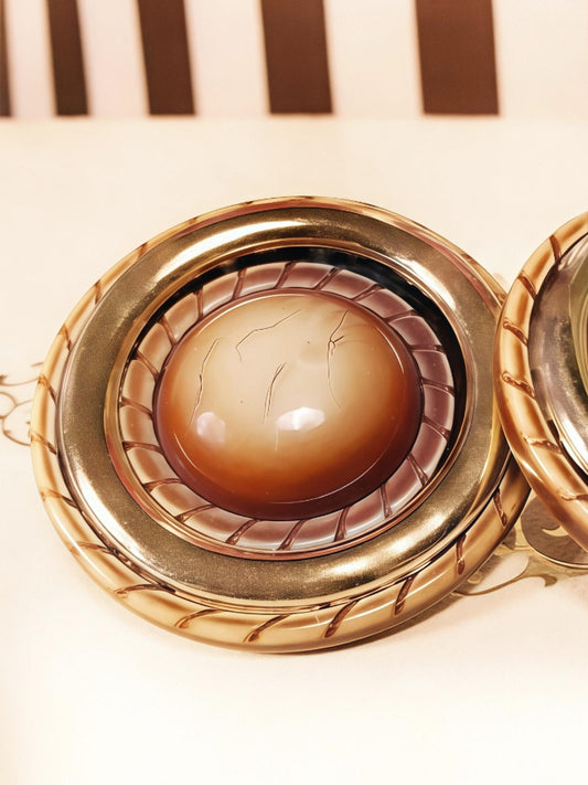 Vintage 1970s Circle Rope Earrings Round Retro Resin Crackle Glaze