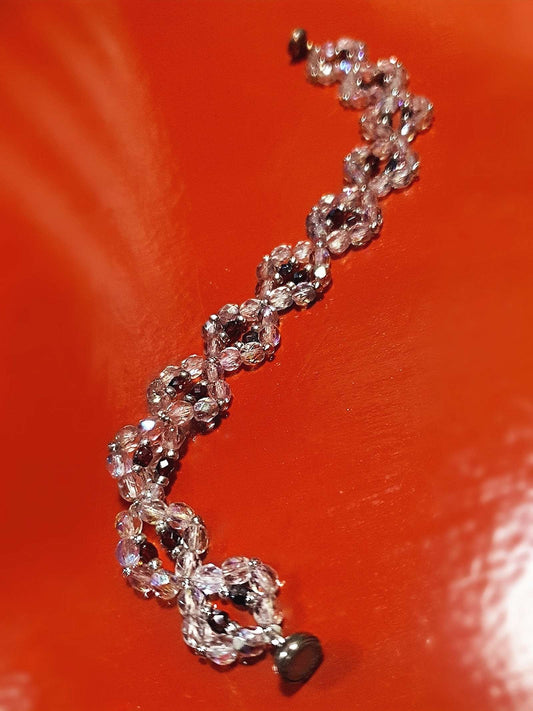 Vintage 1970s Aurora Borealis Crystal Bracelet Boho Bohemian AB