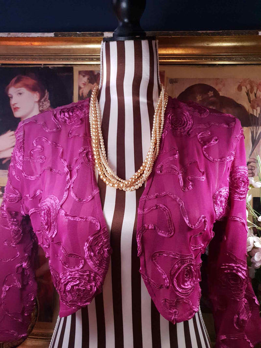 Vintage 1970s Faux Pearl Necklace 24" Peach Four Strand Pearls