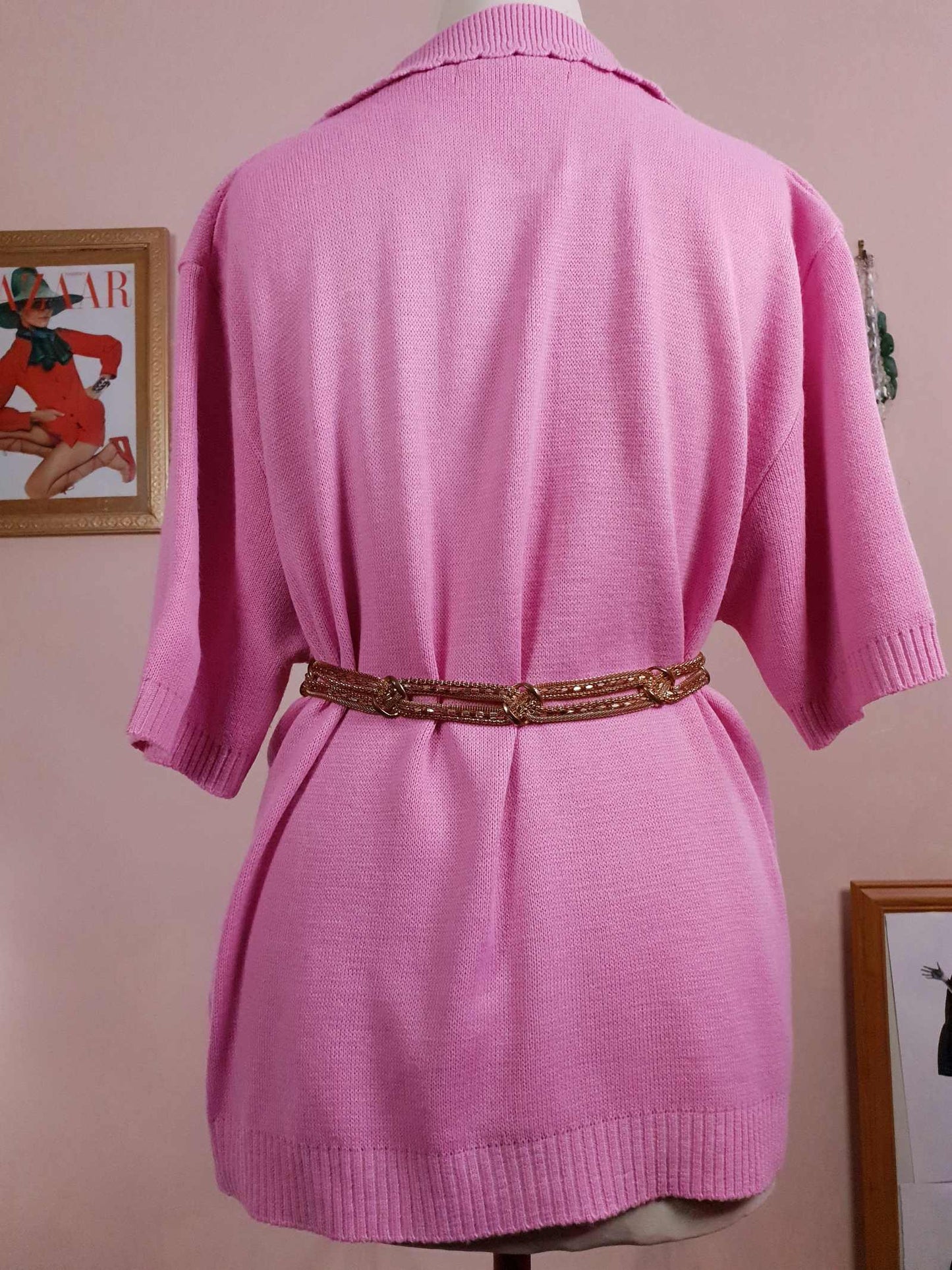 Vintage 1970s Marshmallow Pink Top Retro Oversize