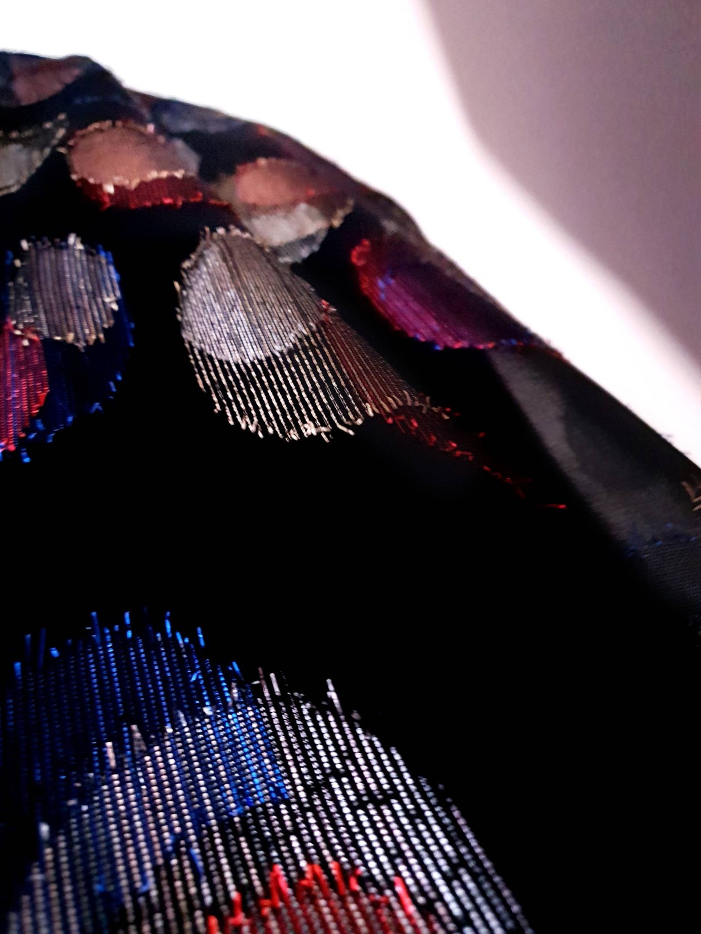 Glitzy vintage 1970s Glitter Circle Black Chiffon Pleated Party Dress - Size 16