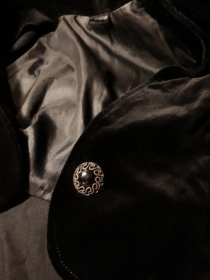 Classic Vintage 1980s Black Velvet Bolero Jacket - Size 12/14
