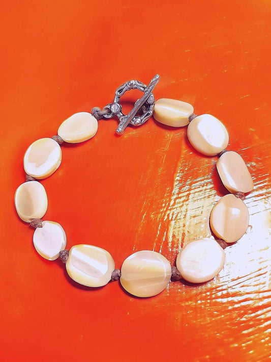 Vintage 1950s Mother of Pearl Bracelet Mid-Century MOP