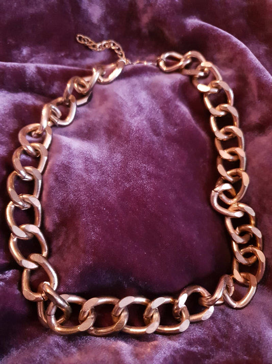 Vintage 1990s Chunky Chain Necklace Gold Hue