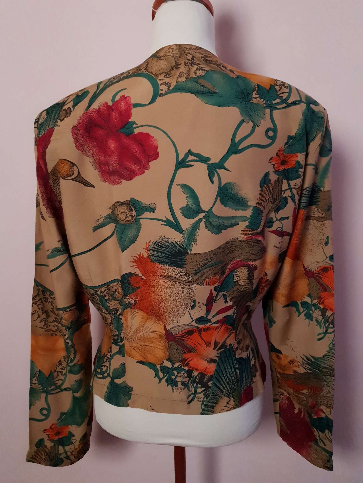 Beautiful Boho 80s Vintage Bohemian Bird Blouse Shirt - Size 14