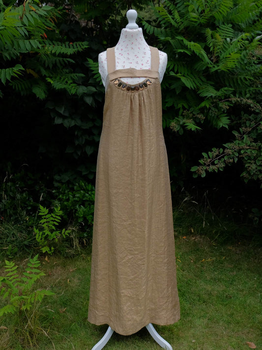 Beautiful Vintage 1990s Pale Gold Long Evening Gown Dress - Size 10