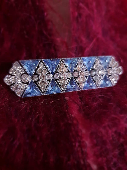 Beautiful Vintage 1950s Art Deco Design Paste Bar Brooch