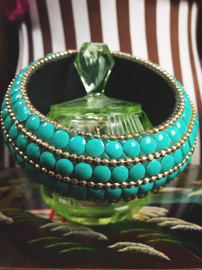 Vintage Turquoise Boho Bangle Bracelet Ceramic Bohemian 1970s
