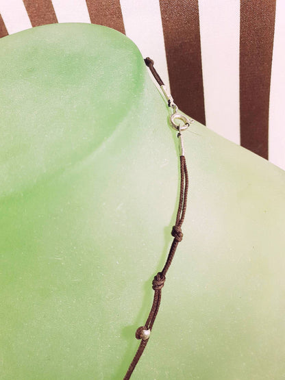 Vintage 1970s Sterling Silver Necklace 16.5" Artisan Abalone Shell Boho Bohemian Choker 925