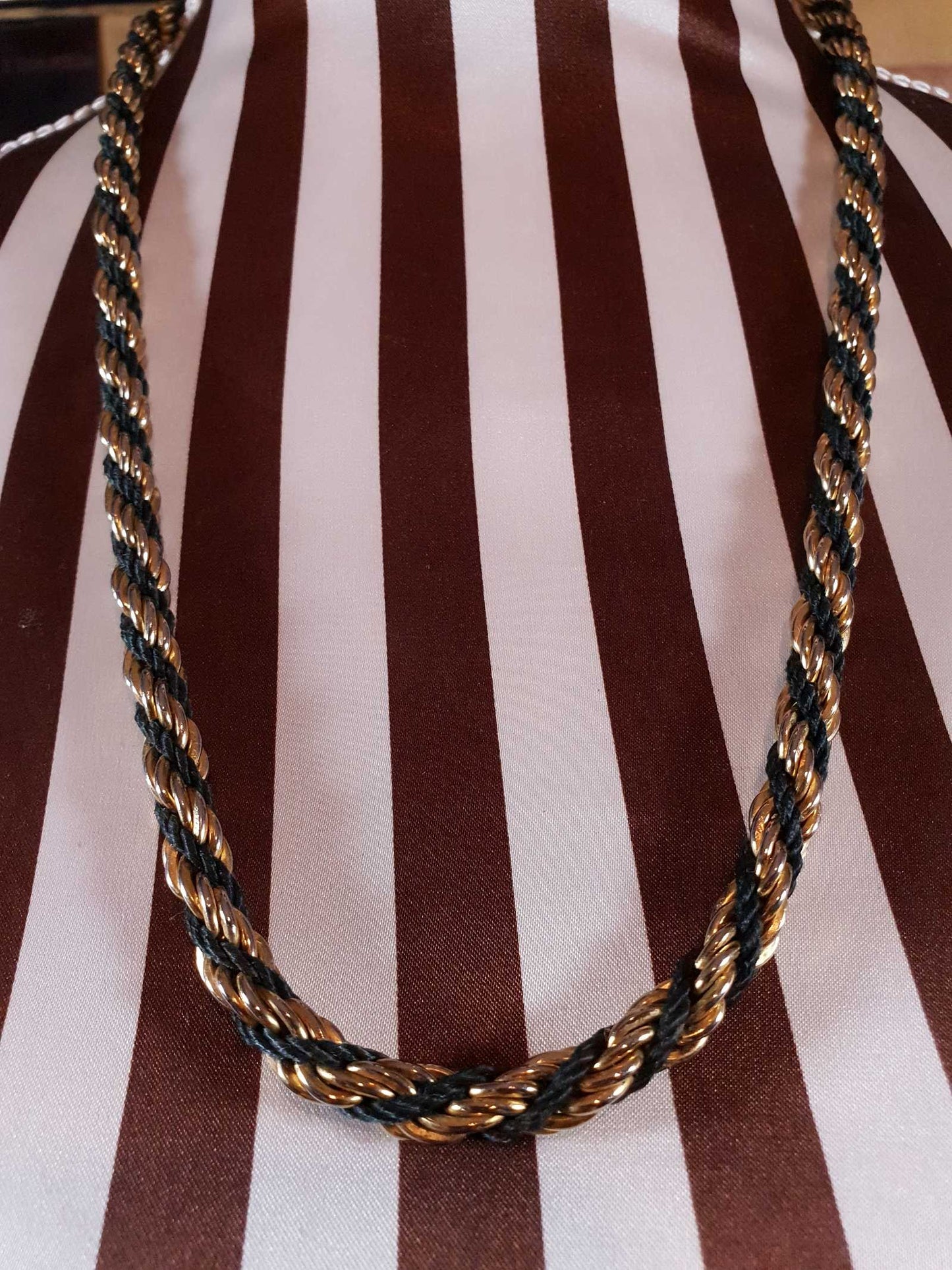 Vintage 1980s Rope Necklace 25" Gold Tone