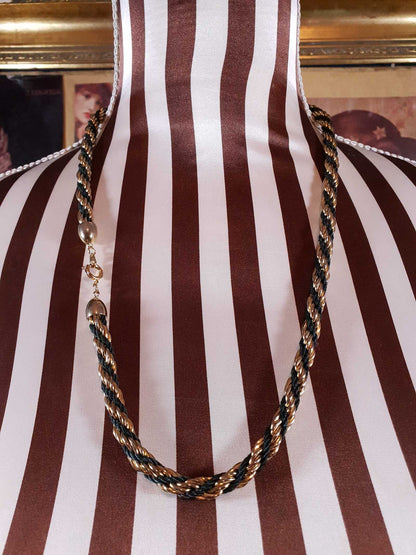 Vintage 1980s Rope Necklace 25" Gold Tone