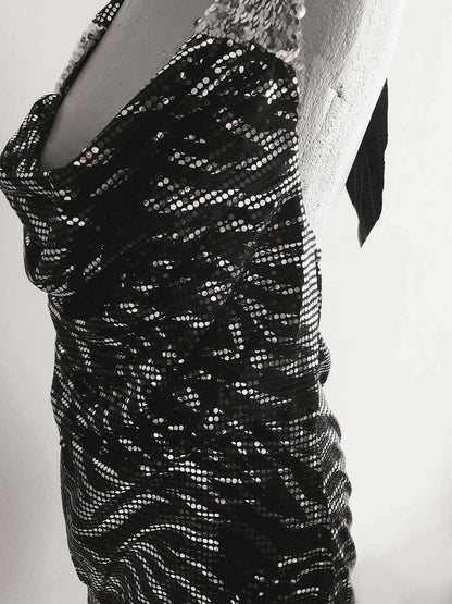 Vintage 1980s Zebra Print Mini Dress Party Evening Retro - Size 10
