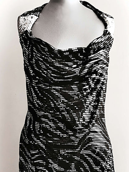 Vintage 1980s Zebra Print Mini Dress Party Evening Retro - Size 10
