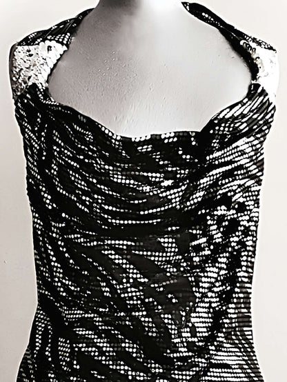 Vintage 1980s Zebra Print Mini Dress Party Evening Retro - Size 10