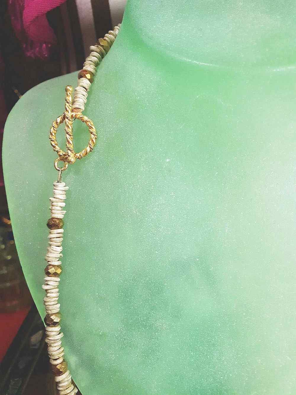 Vintage 1970s Boho Bead Necklace 22" Bohemian Artisan  Multicolour